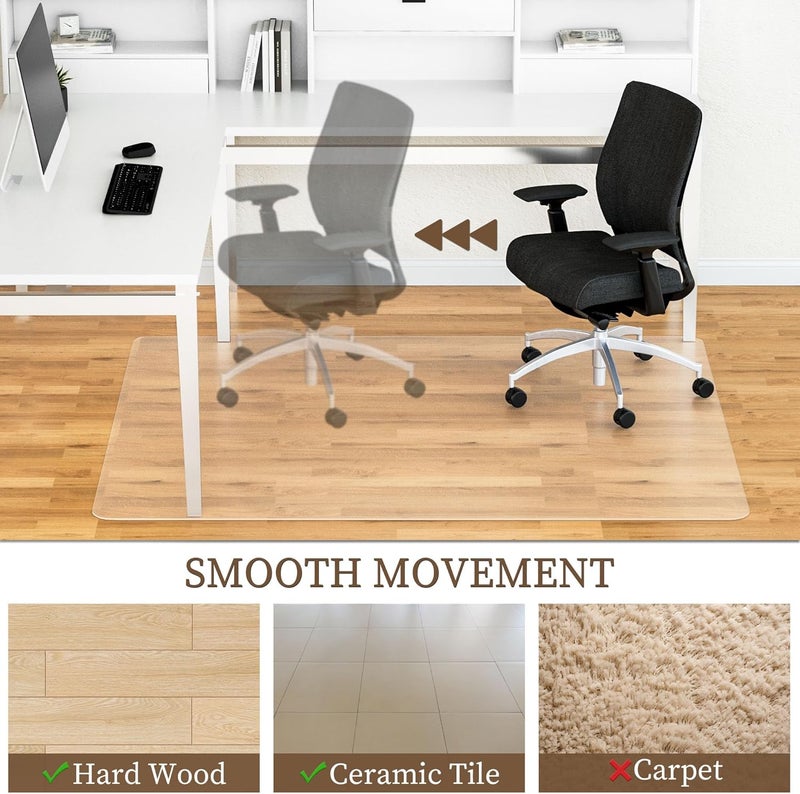Naturei Chair Mat for Hard Floor, 36” x 72” Office Floor Mats for Rolling Chairs, Floor Protector Mats, Easy Glide Desk Floors Mat for Hardwood Floors (Rectangle) - Image 3